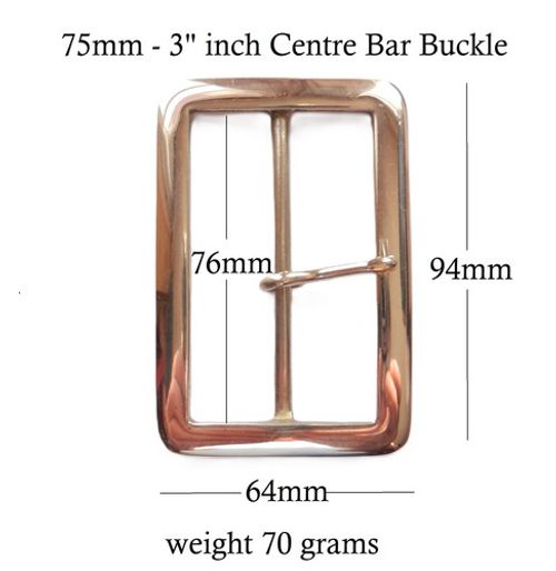 Brass Belt Buckle Rectangular  75mm 50mm 45mm 37mm 32mm Centre Bar Buckle