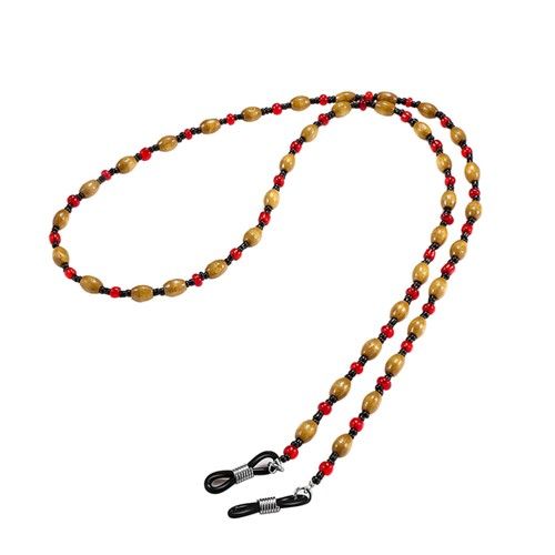 Eyeglass Chain Wooden Beaded Vintage Style Eyewear Retainer Strap For Glasses