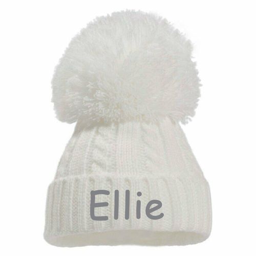 PERSONALISED Baby Pom Pom Hat Boys Girls Newborn to 6 Months 6-18 Months  — image 1