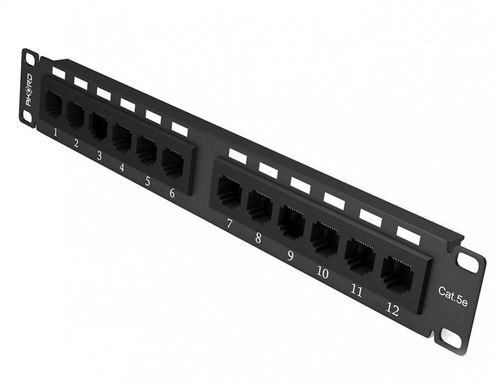 AKORD CAT5/5e 12 Port Patch Panel Cabinet Mount Pro RJ45 110 Network Mini SOHO — image 1