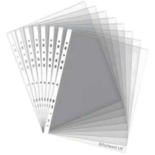 A4 Heavy Duty Clear Plastic Wallets Punched Pockets 11-Hole Poly Sleeves Filing — image 9