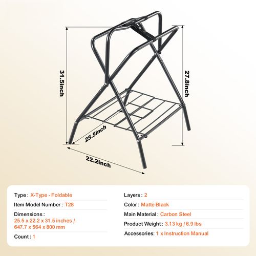 Uimoso Folding Saddle Rack Freestanding Horse Saddle Stand, 132 lbs Capacity — image 7
