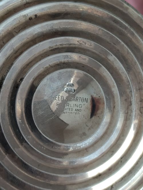 Reed & Barton Sterling Weighted Reinforced Candle Holder Tarnished Damaged Scrap — image 4