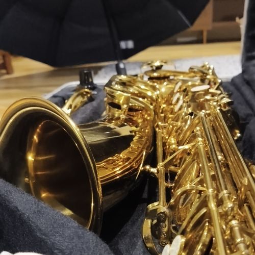 Startone STS-75 Gold Lacquered Brass Tenor Saxophone Instrument with Hard Case — image 7
