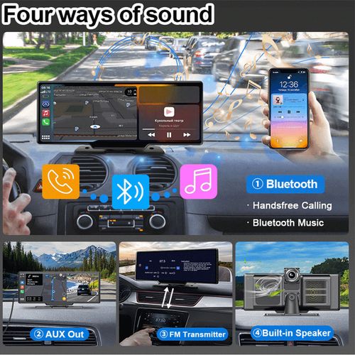 10.26" DVR With Cam Touch Screen Car Stereo Portable Apple Carplay Android Auto — image 8