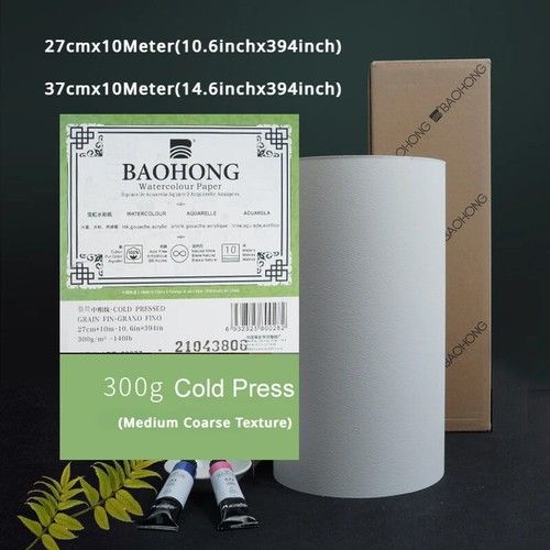 BAOHONG 300 gsm 100% Cotton Watercolour Paper – Cold Press Rough/Hot Press (Bloc