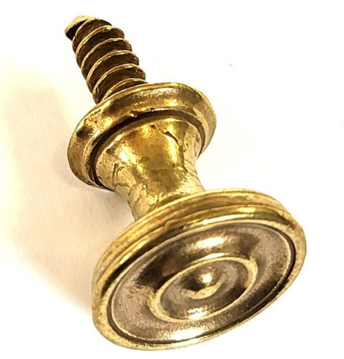 Small cast brass Regency capstan knob antique cupboard door drawer bureau pull