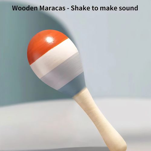 Wooden Teether Baby Musical Toy Sensory Toys Shake Jingle Rattle Toy Gift set — image 3