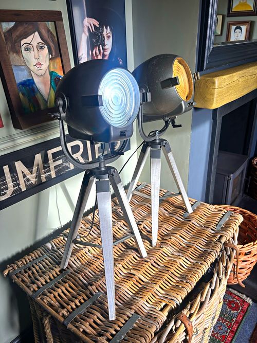 Strand Electric 2x Grey Continuous Lighting Units Tripod Studio Lights — image 1