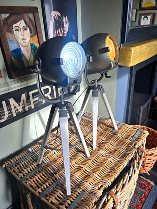 Strand Electric 2x Grey Continuous Lighting Units Tripod Studio Lights
