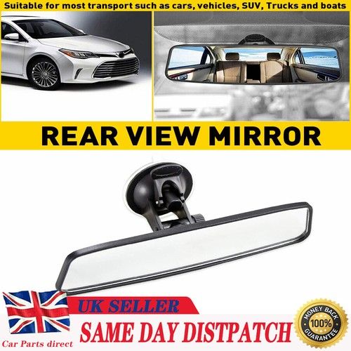 Universal Car Rear View Suction Cup Mirror Learner Driver Interior Glass 11"INCH
