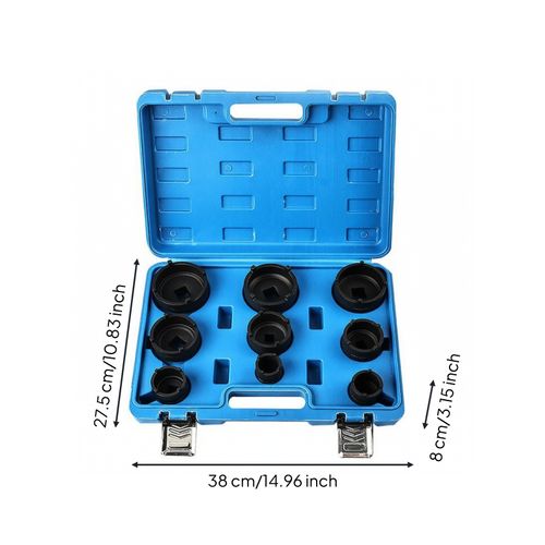 9 Pieces Wheel Bearing Locknut Socket Set Heavy-Duty for Garage — image 7