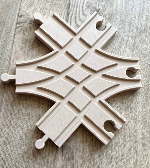 6 Way Split Crossover Junction Wooden Train Track Points - Fits Brio and more! — image 2