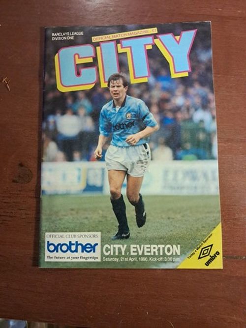 Manchester City V Everton 21-4-1990 Division One 1989-90
