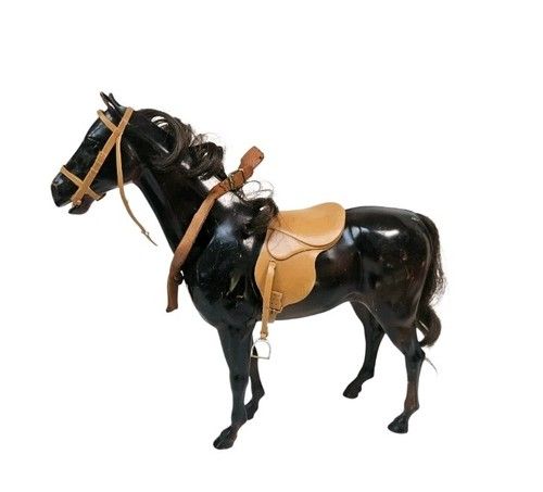 Vintage Sindy Horse Black With Saddle Bridle Reins Equestrian Doll Pony Accessor