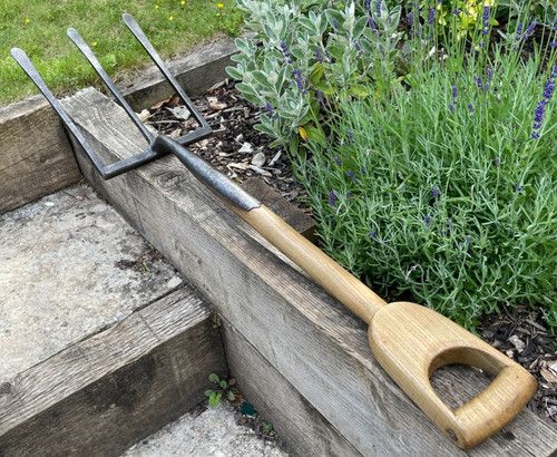 Vintage Garden D Handle Hop Bine Manure Fork Clay Fork Cultivating Farm Tool 1