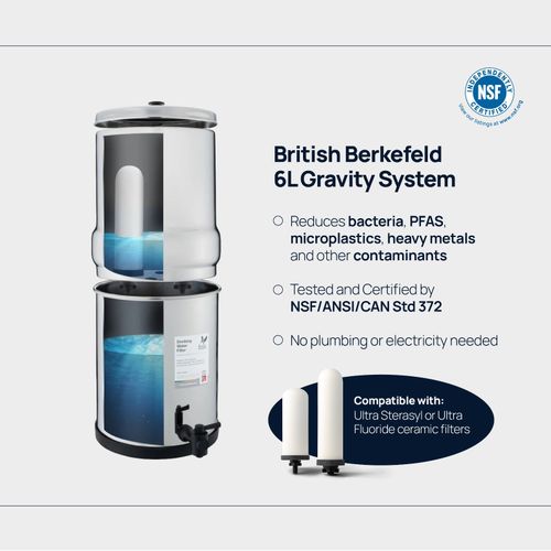 British Berkefeld 6L Gravity Water Filter System | 2 Ultra Fluoride Filters |NEW — image 4