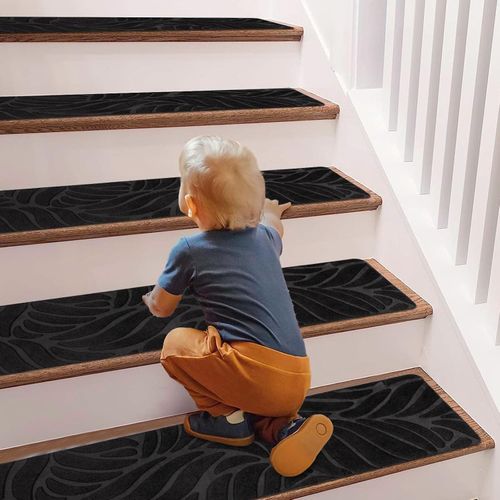 15Pcs Stair Pads Set Carpet Stair Treads Non Slip Adhesive Step Mats Home Decor — image 10