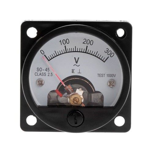 SO-45 AC 0-300V Round Circular Voltmeter Pointer Voltmeter Analog Dial Panel UK