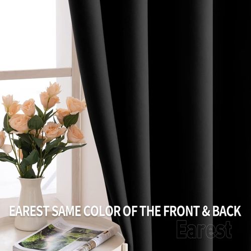 2PCS Blackout Curtains Eyelet Ring Top Thick Thermal Ready Made Pair + Tie Backs — image 8