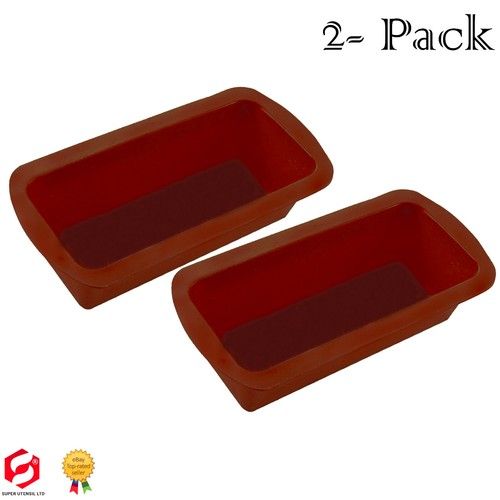 Silicone Loaf Mould Tin Non Stick Rectangle Baking Oven Pan Tray Bread Mold 2PK