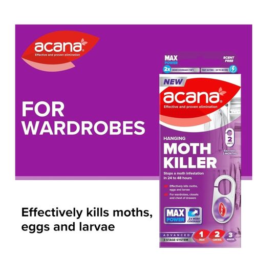 NEW Acana Hanging Moth Proofer Killer Repellent Freshener Fabric Max Power — image 2