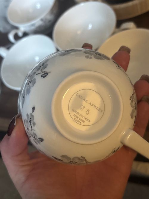 Set of 6 Laura Ashley "Iona" Fine Bone China Cups & Saucers — image 9