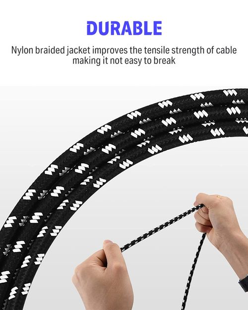 Donner 10ft Electric Guitar Cable 1/4 Instrument Cable Right Angle Cord Durable — image 6