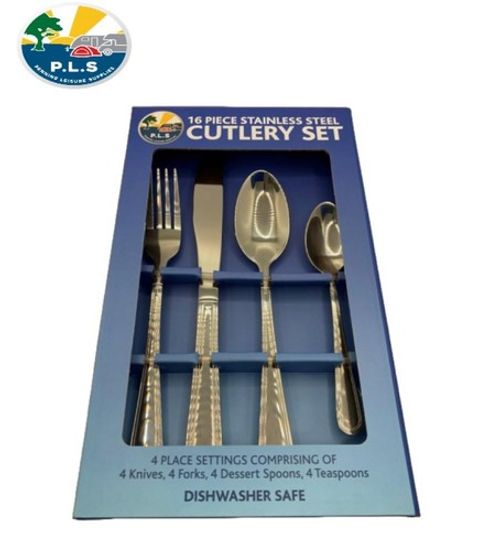 16 Piece Stainless Steel Cutlery Dinner Set Caravan Motorhome Home  MI528