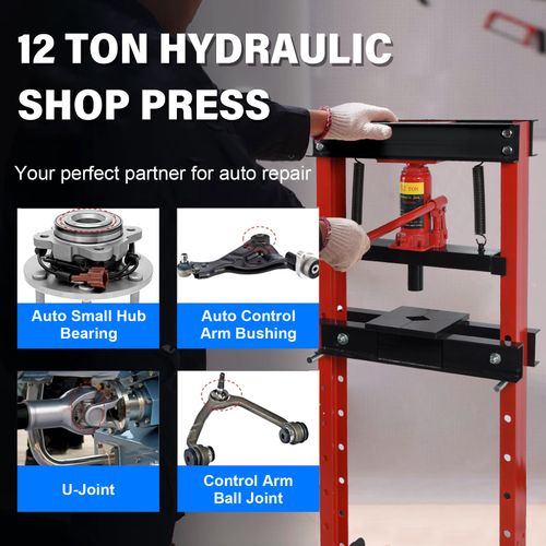 12 Ton Hydraulic Bench Press Heavy Duty Plates Workshop Garage Bearing Machine — image 3