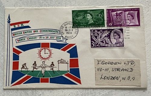 GB QEII 1958 Commonwealth Games Numbered FDC Empire Games Barry Slogan Cat £90+