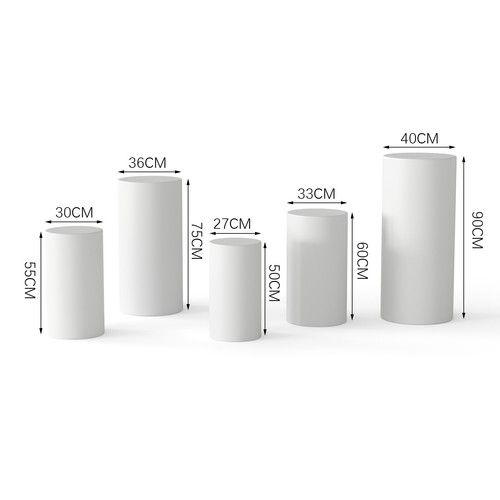 3/5x Round Plinths Pillar Stand Wedding Cake Display Pedestal Party Event Decor