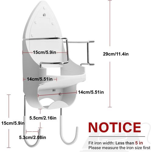 Door Wall Mounted Iron Holder Ironing Board Hanger Storage Rack Organizer Hook — image 3