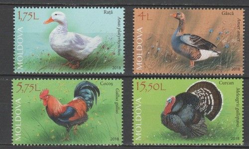 Moldova 2018 Domestic Poultry Birds 4 MNH Stamps
