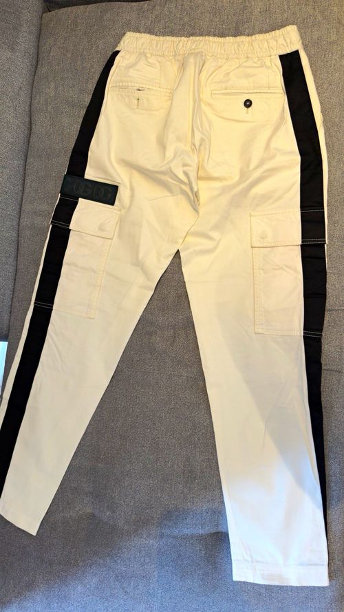 Dolce & Gabbana Men’s White Cargo Trousers 44 Tapered Elastic Drawstring — image 1