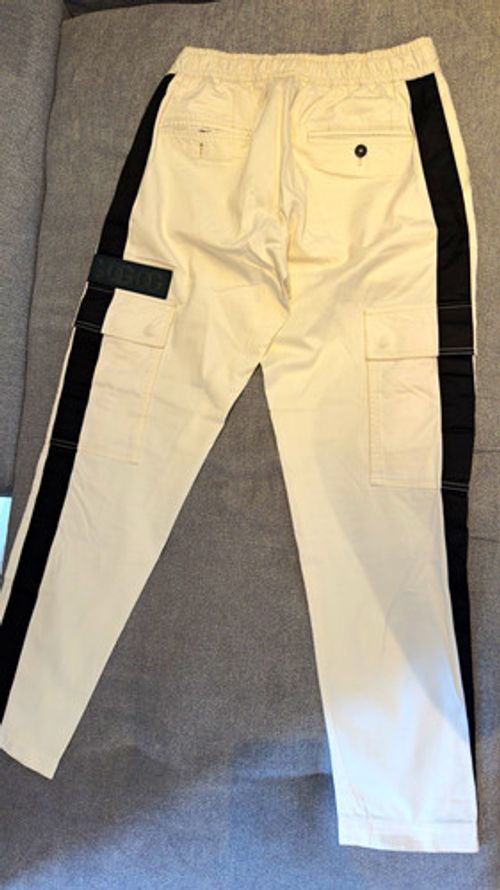 Dolce & Gabbana Men’s White Cargo Trousers 44 Tapered Elastic Drawstring