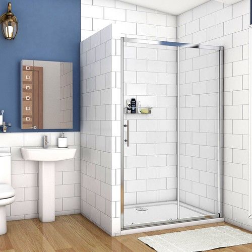 Corner Sliding Shower Enclosure Cubicle 5mm Tempered Glass Optional Side Panel