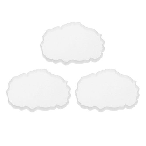 3Pcs Coaster Mold for Epoxy Resin 4.72"x3.94"x0.37" Silicone Geode Casting Tray