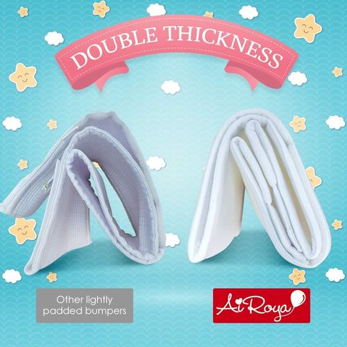 Premium Mesh Cot Bumper for 2 Sided Solid End Cots Double Layers Air Mesh for — image 24