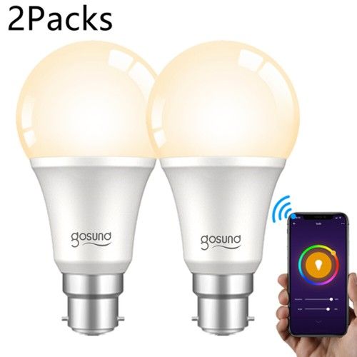 Gosund 1/2/4Pack Smart Alexa Light Bulb Warm White B22 8W Upgraded Bulb Dimmable