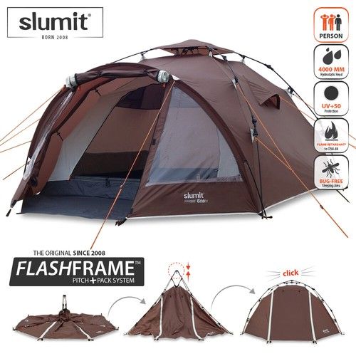 NEW QUICK PITCH INSTANT ERECT POP UP CAMPING BIKER TENT 2 3 MAN BERTH PERSON