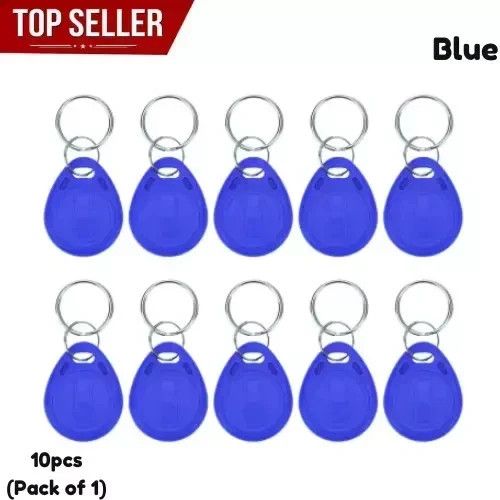Re-Writable 125Khz RFID Proximity ID Card Token Tags Key Fobs - 10 Pcs (Pack 1)