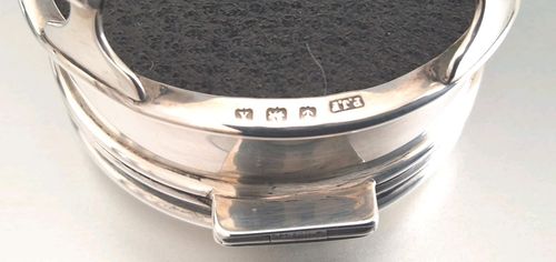 ANTIQUE HALLMARKED SOLID SILVER TRINKET RING JEWELLERY BOX FOOTED BIRM 1922 — image 3