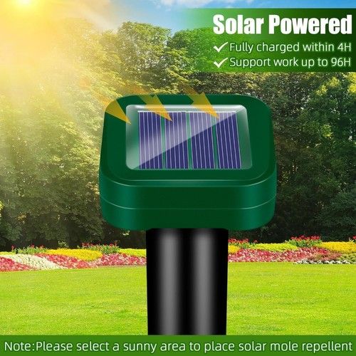 4 Pack Solar Powered Ultrasonic Animal Repeller Stakes Waterproof Outdoor