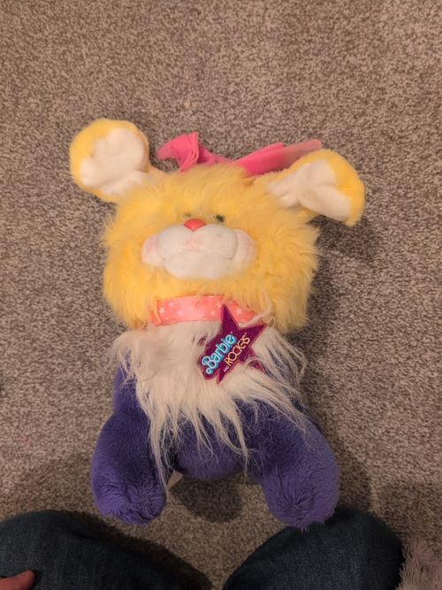 Vintage Barbie And The Rockers Dog Soft Toy 1986 Yellow And Purple Rare To Find — image 10