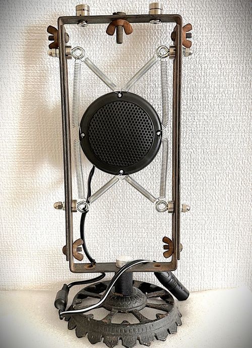 Unique custom-built 1920's Style Ring Spring Dynamic Microphone (hear it) — image 1