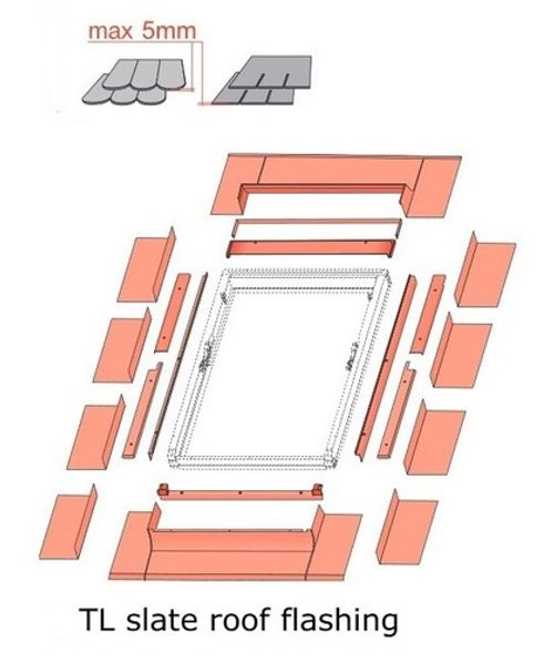 OPTILIGHT ROOF WINDOW Loft Skylight Rooflight + Flashing for Slate or Tile Roof
