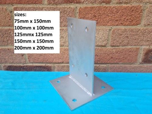 GALVANIZED STEEL T BLADE BOLT DOWN POST SUPPORT, TIMBER CONNECTOR/CONCEALED BASE