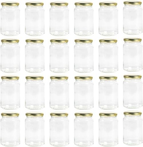 Nutley's 24 × 370ml, 1lb Jam Jars with Twist Off Gold Lids – Glass Jars — image 1