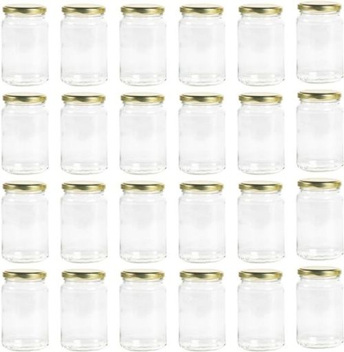 Nutley's 24 × 370ml, 1lb Jam Jars with Twist Off Gold Lids – Glass Jars
